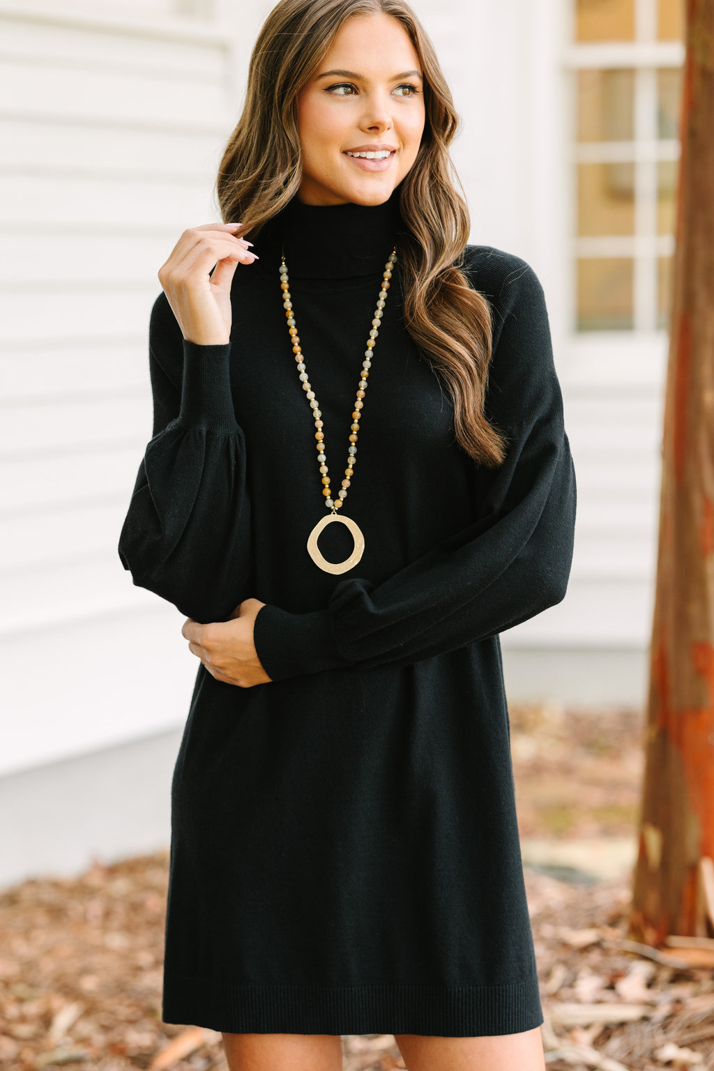 Wherever You Go Black Turtleneck Sweater Dress – Shop the Mint