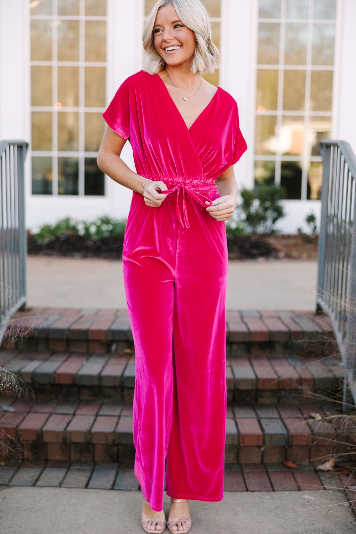 Hot Foxiedox blush pink jumpsuit