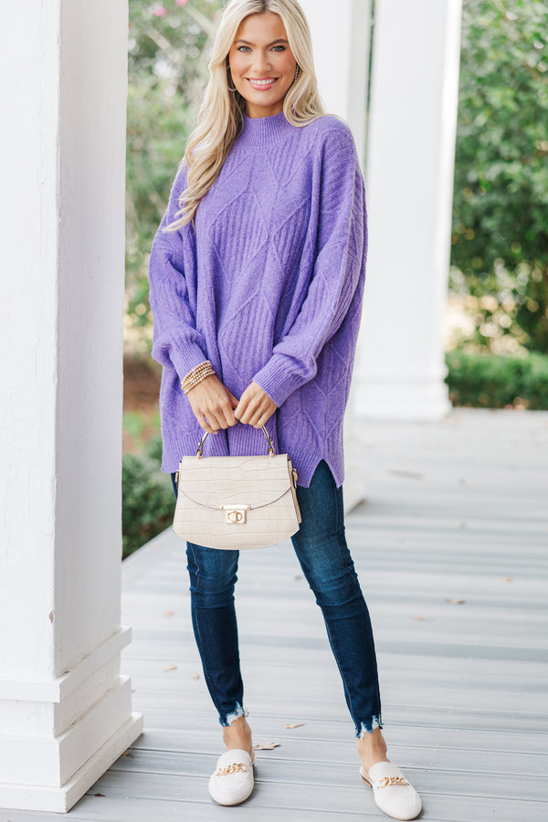 Walk The Walk Lavender Purple Sweater