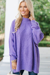 Walk The Walk Lavender Purple Sweater