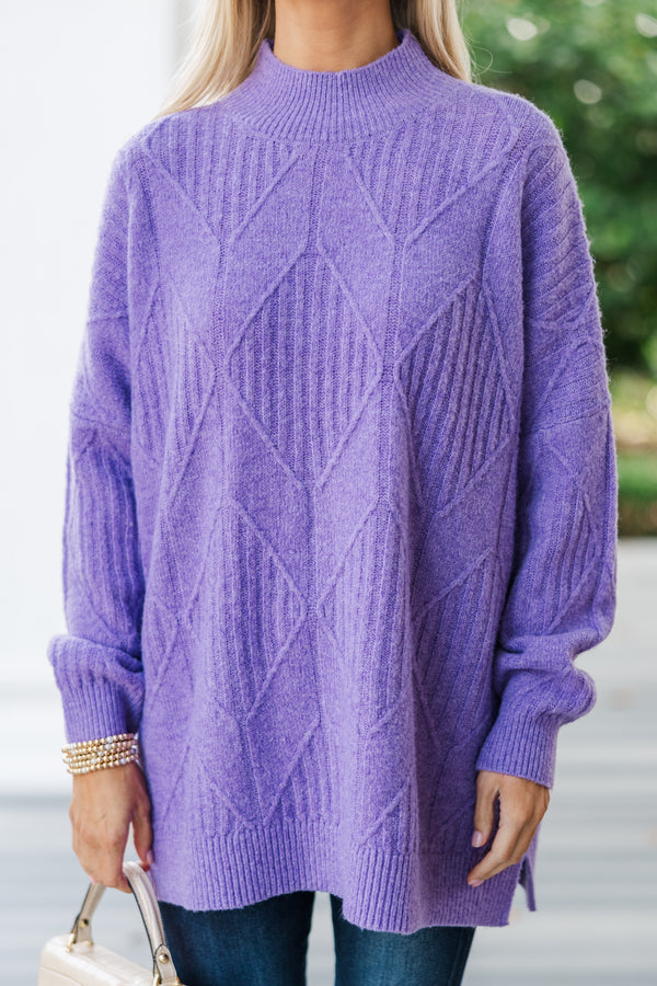 Walk The Walk Lavender Purple Sweater