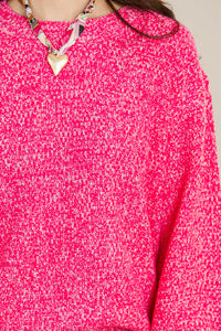 The Slouchy Fuchsia Pink Bubble Sleeve Sweater