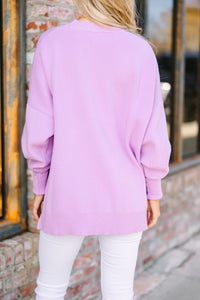 Perfectly You Lavender Purple Mock Neck Sweater