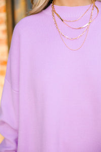 Perfectly You Lavender Purple Mock Neck Sweater