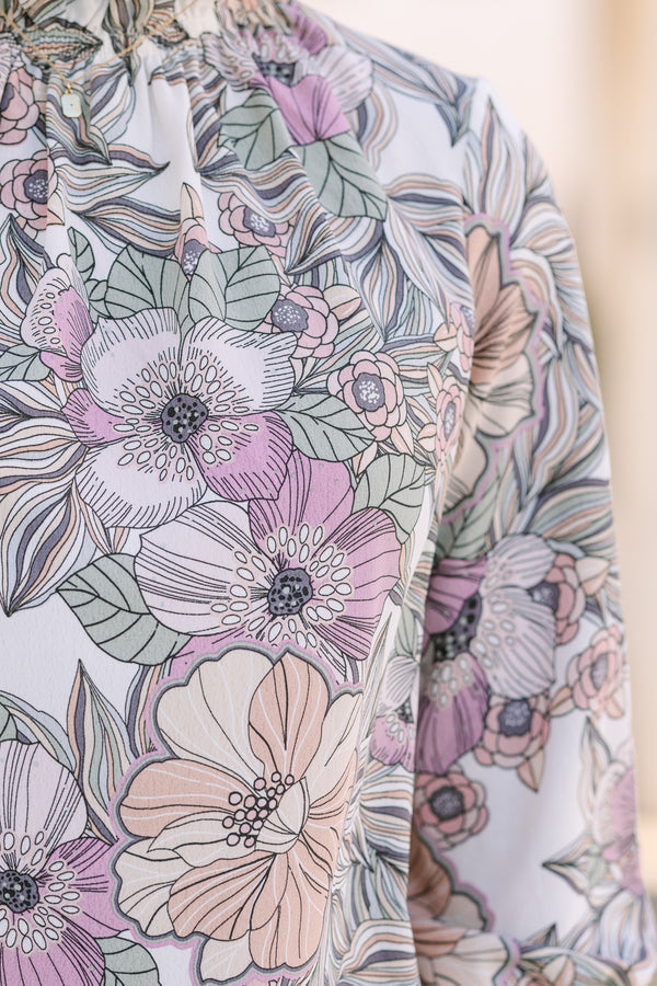 Mystic Mauve Petal Drift Blouse