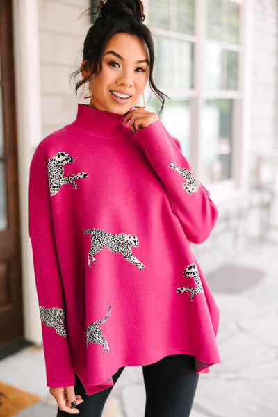 Quick Decisions Hot Pink Cheetah Sweater – Shop the Mint