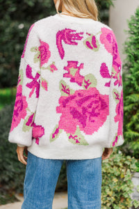 It's Your Choice Ivory White Floral Sweater