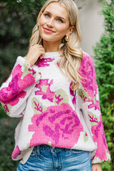 It's Your Choice Ivory White Floral Sweater – Shop the Mint
