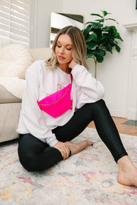 Ready For Action Hot Pink Varsity Fanny Pack