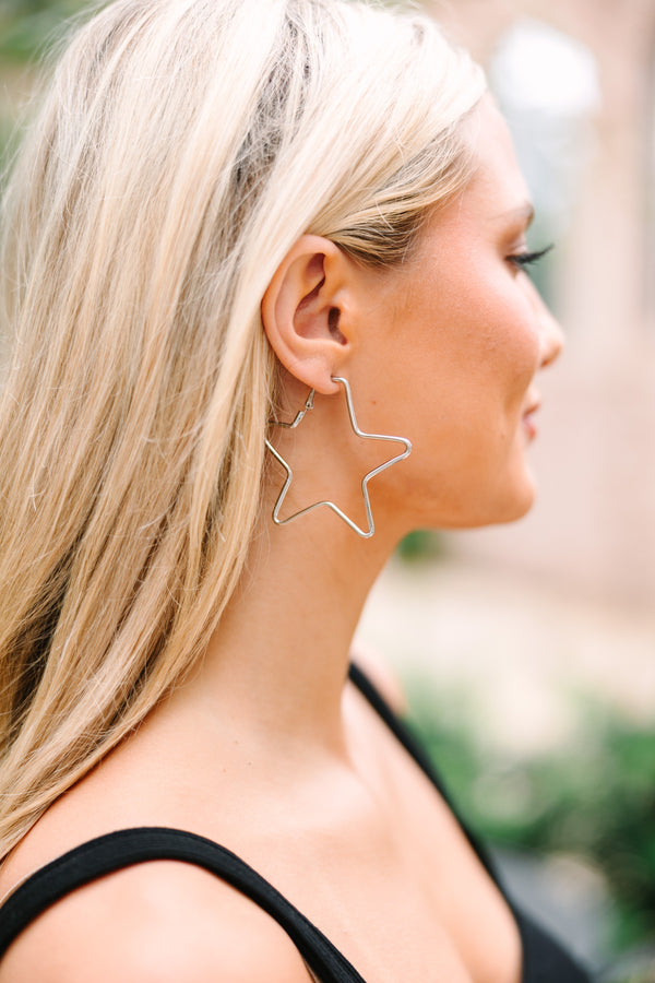 Star Of The Show Silver Earrings