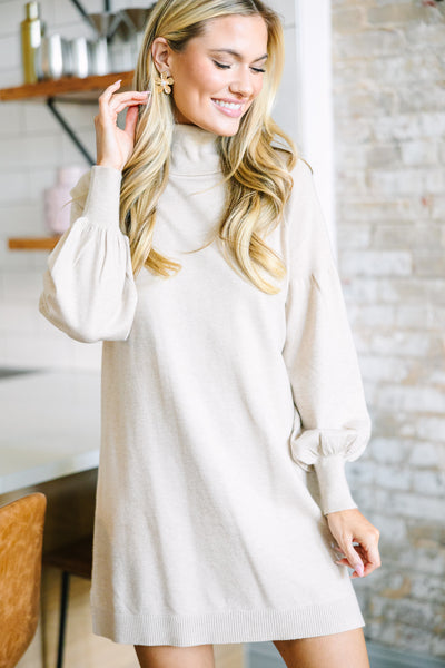 Wherever You Go Oatmeal Brown Turtleneck Sweater Dress Shop the Mint Wherever You Go Oatmeal Brown Turtleneck Sweater Dress Shop the Mint