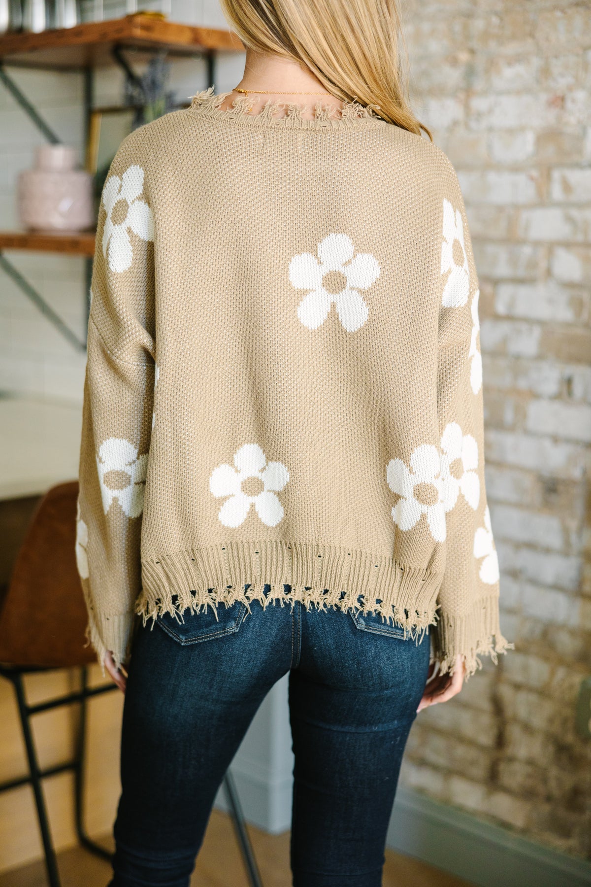 EMBROIDERY FLOWER TOPS  ベージュ LOLA Women's Floral Embroidered Sheer Beige Top Size S Silk