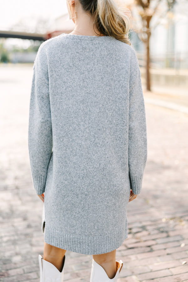 long sleeve tunic sweater dress Chunky Knit Crewneck Tunic Sweater Dress Two Sisters Boutique