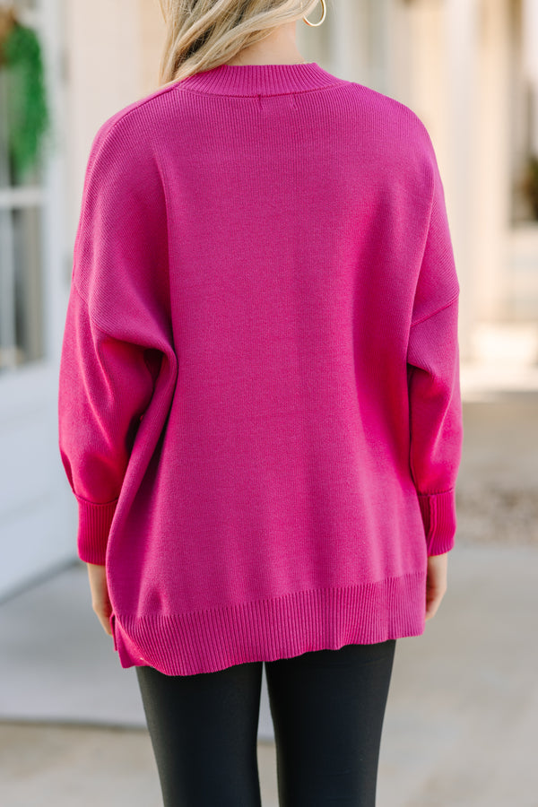 Perfectly You Fuchsia Pink Mock Neck Sweater – Shop the Mint