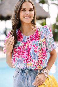 Find You Well Blue Floral Blouse