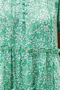green dresses, printed dress, mini dresses, babydoll dress for women