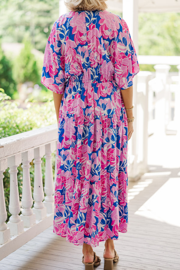 See It Through Royal Blue Floral Maxi Dress Shop the Mint See It Through Royal Blue Floral Maxi Dress Shop the Mint