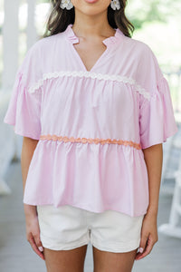 Just Can't Lose Pink Rickrack Blouse
