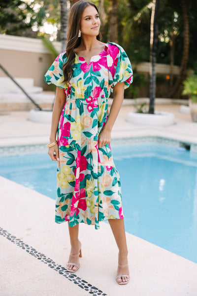 Odds Are In Your Favor Mint Green Floral Midi Dress – Shop the Mint