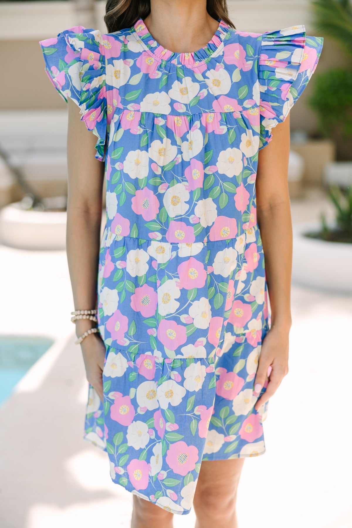 Sweet Nature Blue Floral Babydoll Dress – Shop the Mint
