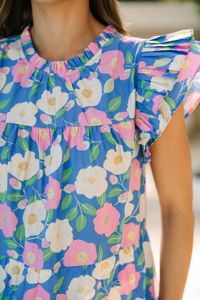 Sweet Nature Blue Floral Babydoll Dress – Shop the Mint