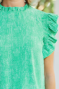 Make My Day Green Ruffled Top