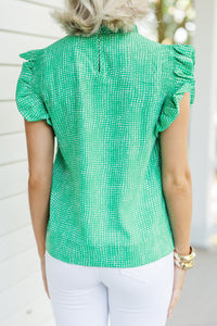 Make My Day Green Ruffled Top