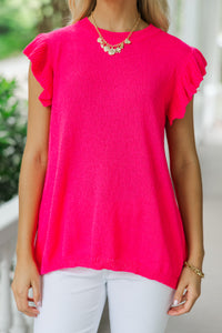 Certain Joy Fuchsia Pink Knit Top