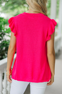 Certain Joy Fuchsia Pink Knit Top