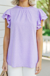 On My Heart Purple Polka Dot Blouse