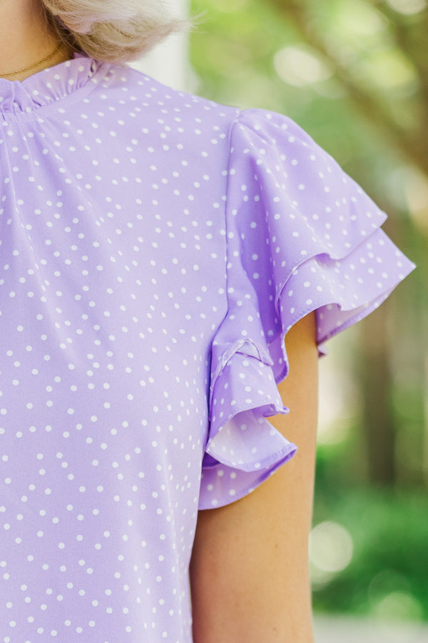 On My Heart Purple Polka Dot Blouse