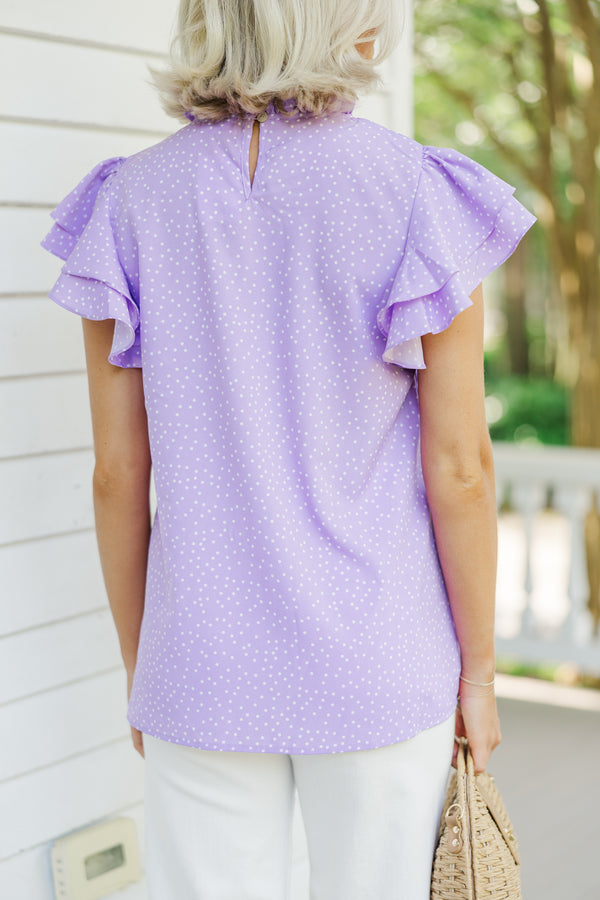 On My Heart Purple Polka Dot Blouse