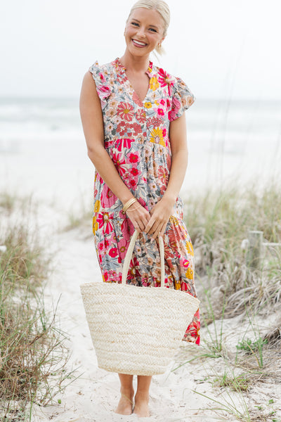 It's Another Day Pink Floral Midi Dress – Shop the Mint
