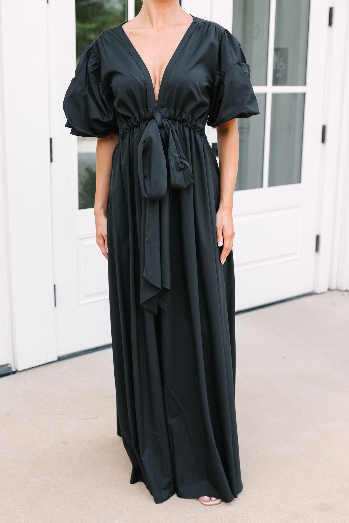 Black Coconut Grove Puff Sleeve Maxi Dress main image 1