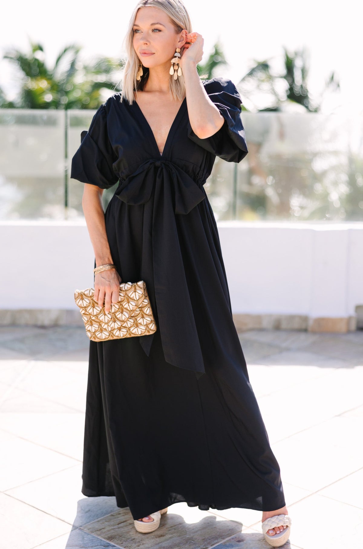 Keep It Up Black Puff Sleeve Maxi Dress Shop the Mint