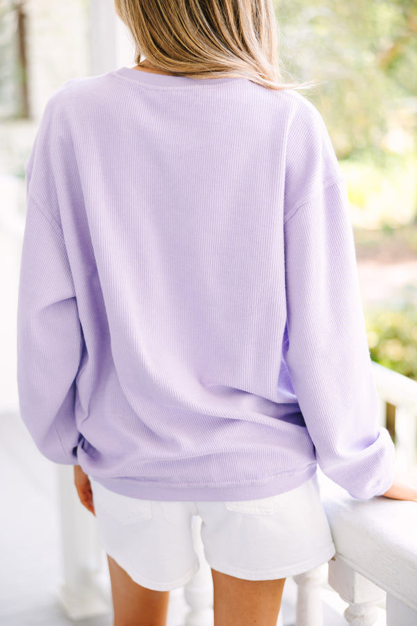 Let's Get Creative Lilac Purple Graphic Corded Sweatshirt