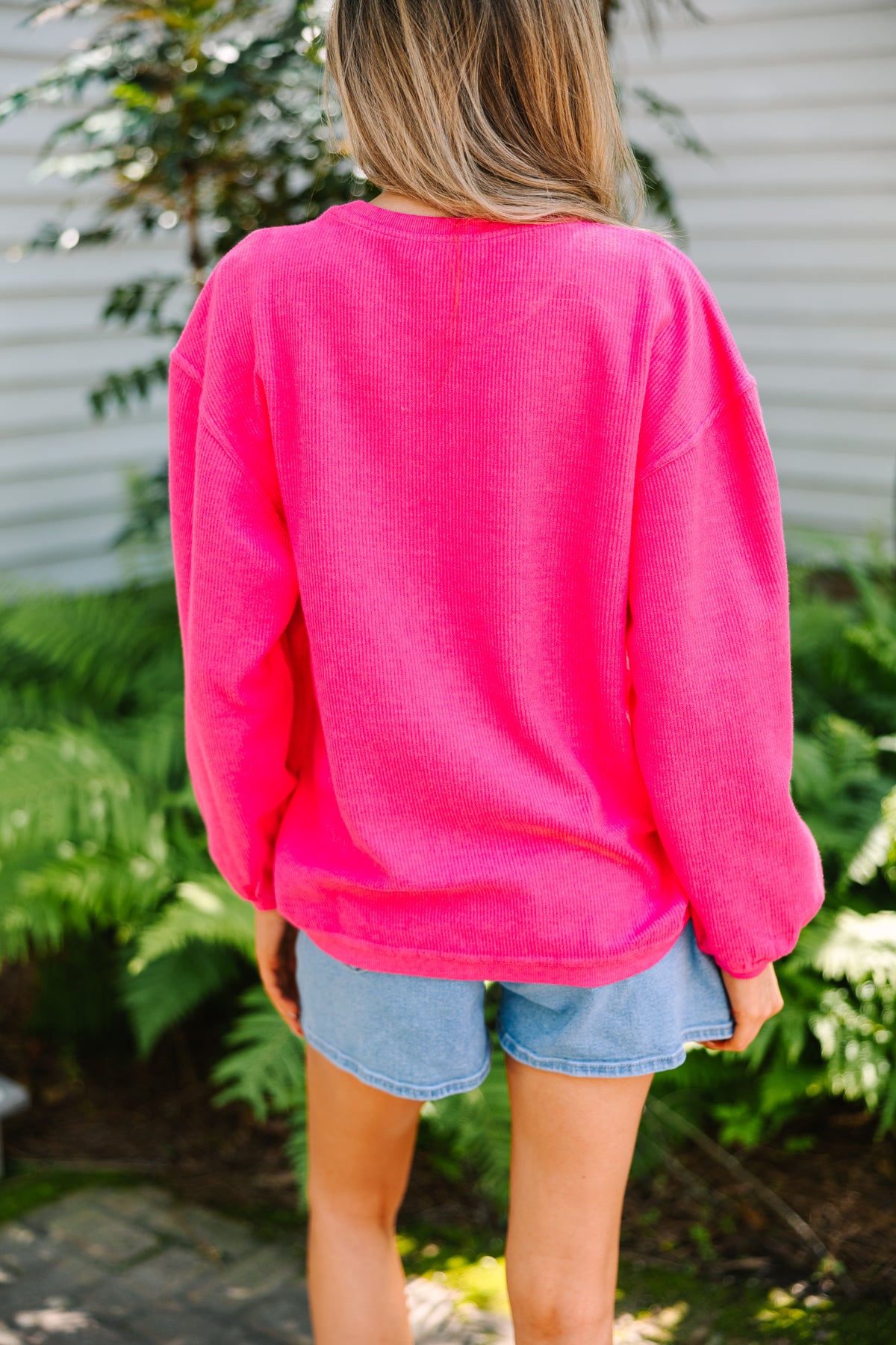 Get Together Fuchsia Pink Corded Sweatshirt – Shop the Mint