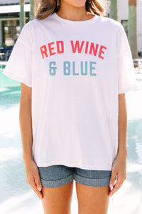 Red Wine And Blue White Graphic Tee