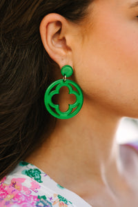 Just For You Green Earrings