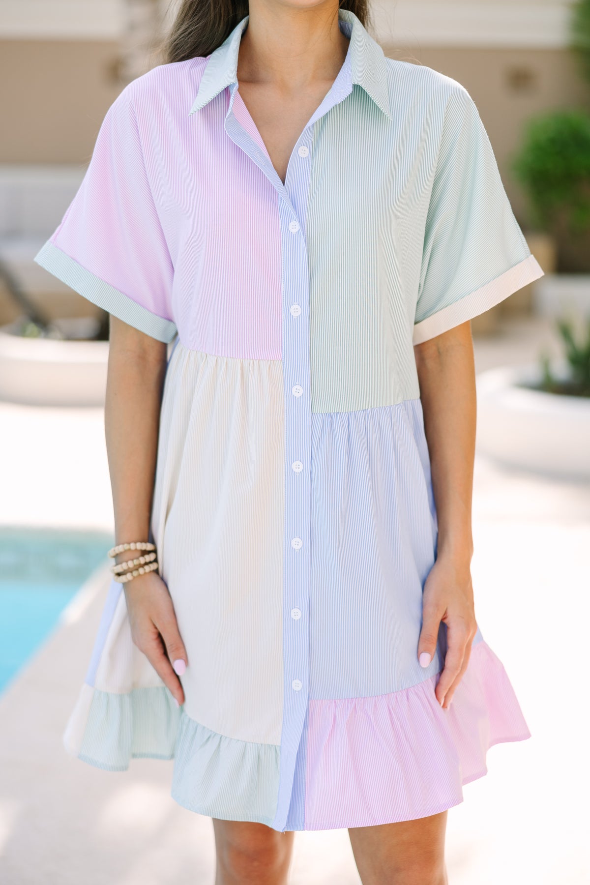 Off To The Country Club Blue Multi Colorblock Dress – Shop the Mint