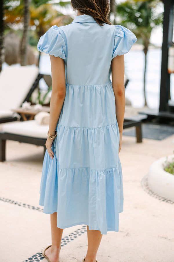Perfect For You Sky Blue Button Down Midi Dress Shop the Mint Perfect For You Sky Blue Button Down Midi Dress Shop the Mint