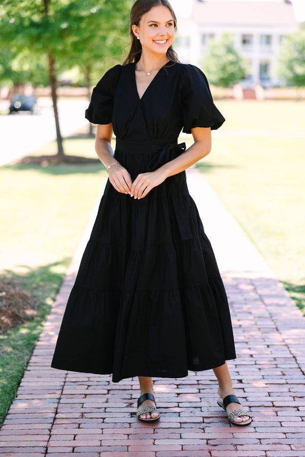 Sounds Like Music Black Tiered Midi Dress – Shop the Mint