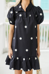 Dream Of The Day Black Floral Embroidered Dress