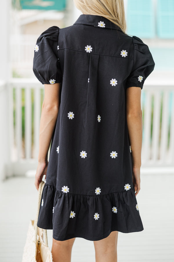 Dream Of The Day Black Floral Embroidered Dress