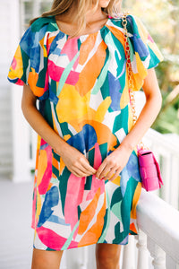 abstract dress, colorful dresses, cute women's dresses, trendy boutique dresses, online boutique dresses