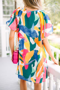 abstract dress, colorful dresses, cute women's dresses, trendy boutique dresses, online boutique dresses