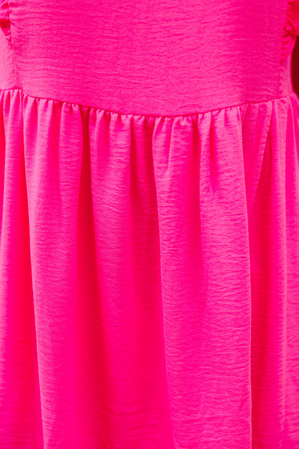 Call It Even Hot Pink Ruffled Dress