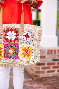 Be Your Own Person Ivory White Floral Tote