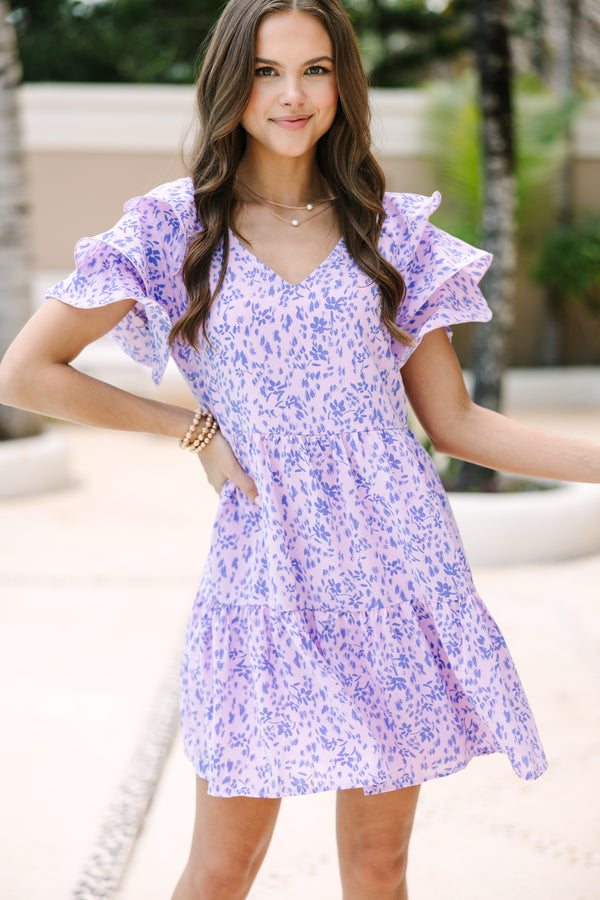 Your Wildest Dreams Lavender Purple Ditsy Floral Babydoll Dress