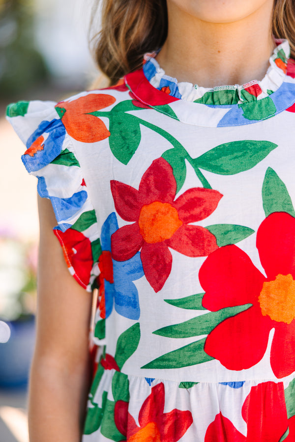 Girls: A True Beauty White Floral Dress